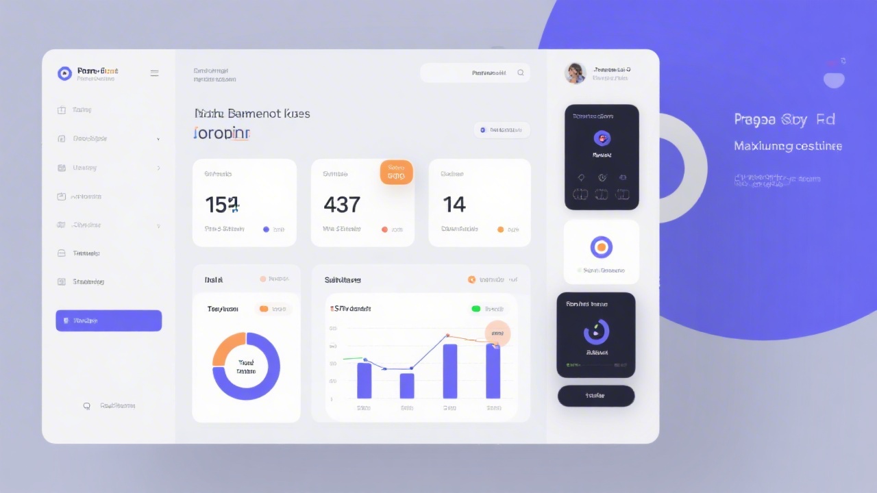 Clean dashboard concept with cards, charts and navigation sidebar, illustrating initial product UI for early-stage startup testing